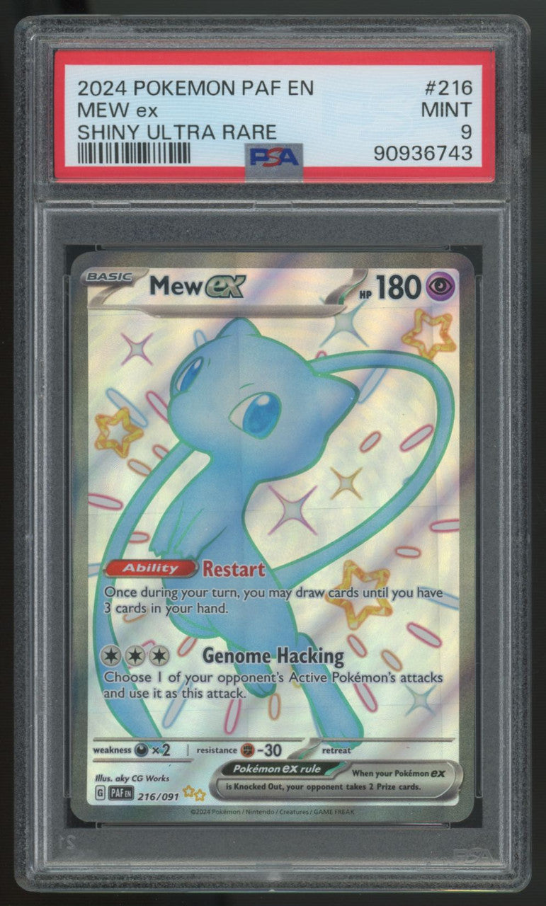 2024 Pokemon Mew ex Paldean Fates Shiny Ultra Rare #216 PSA 9