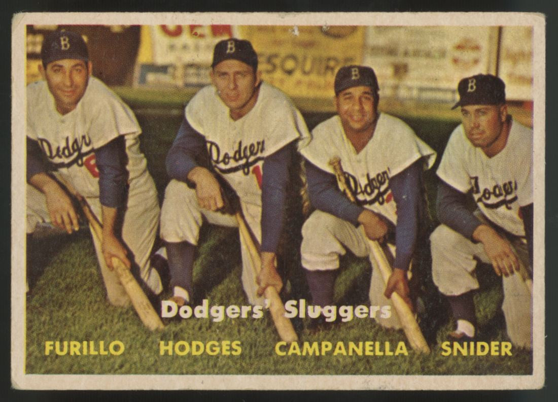 1957 Topps Duke Snider, Roy Campanella, Gil Hodges #400 VG