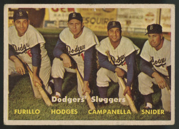 1957 Topps Duke Snider, Roy Campanella, Gil Hodges #400 VG