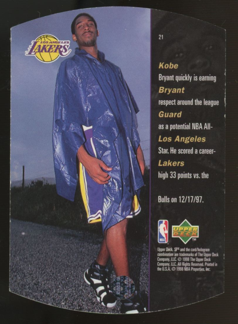 1997-98 Upper Deck SPx Kobe Bryant Sky Blue Die-Cut #21 "A"