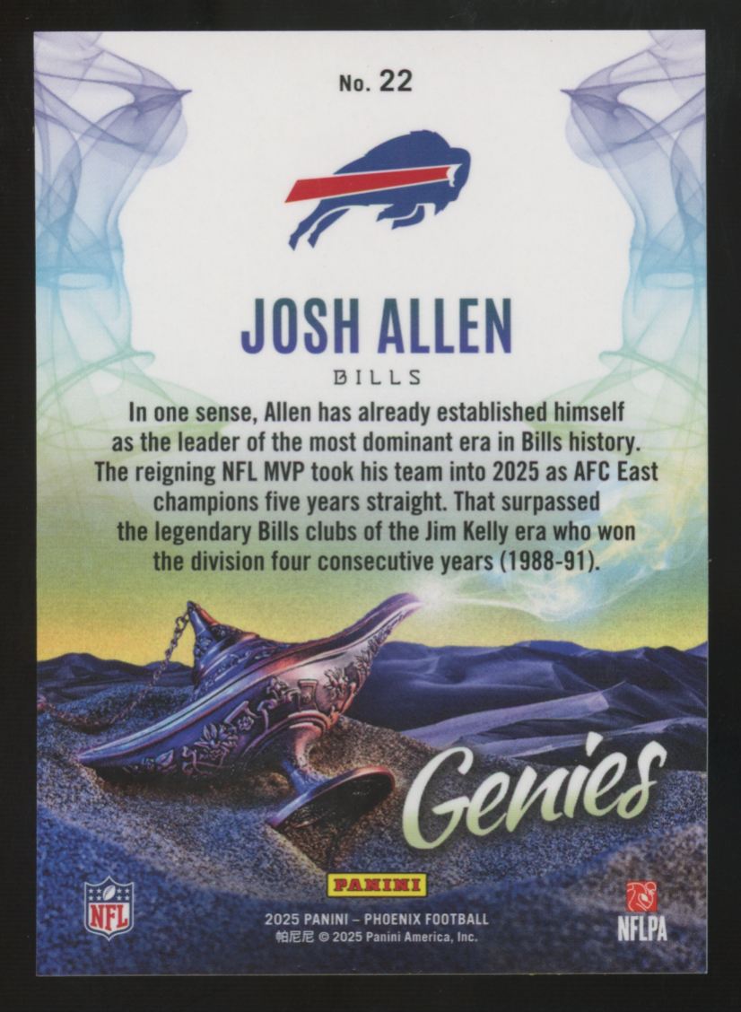 2025 Panini Phoenix Josh Allen Genies SSP #22