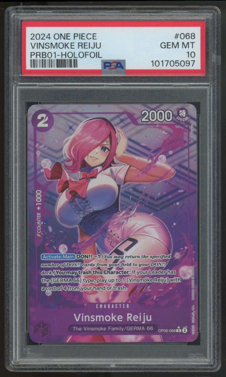 2024 One Piece Vinsmoke Reiju PRB01 Holofoil #068 PSA 10