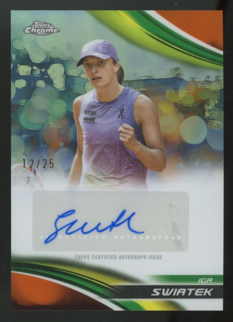 2025 Topps Chrome Iga Swiatek Orange Refractor Auto /25 #CA-ISK