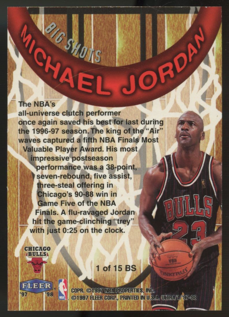 1997-98 Fleer Ultra Michael Jordan Big Shots #1 "A"
