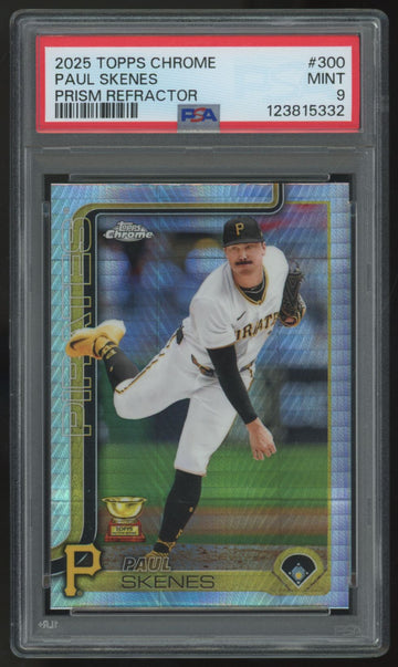 2025 Topps Chrome Paul Skenes Prism Refractor #300 PSA 9