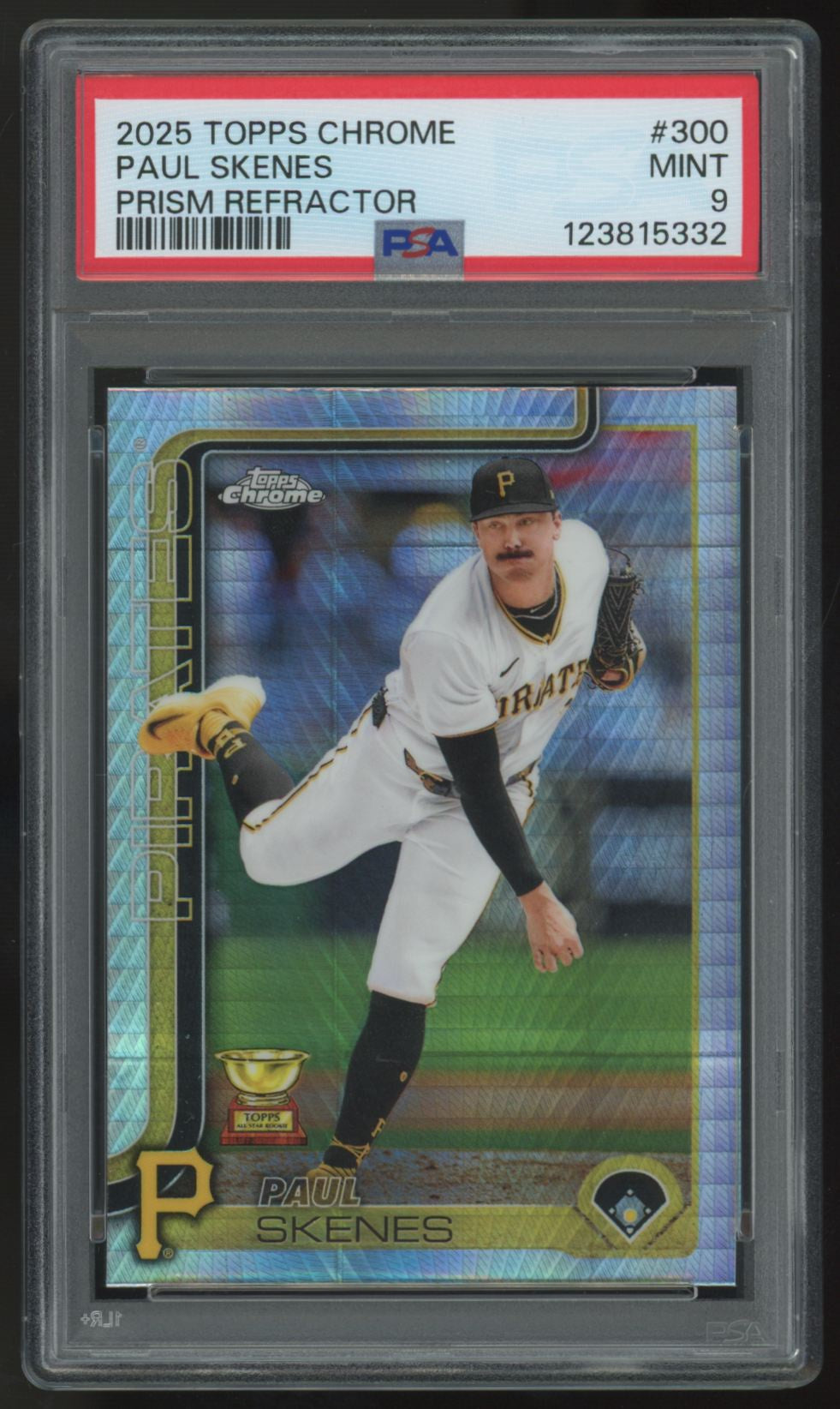 2025 Topps Chrome Paul Skenes Prism Refractor #300 PSA 9