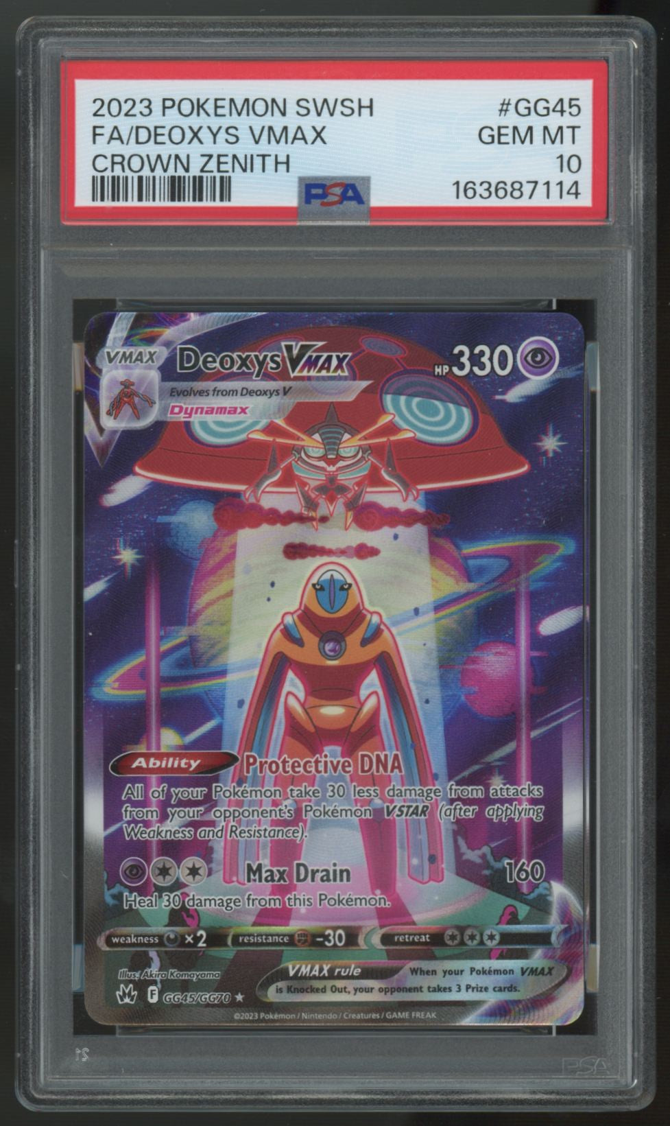 2023 Pokemon Deoxys VMax Crown Zenith Full Art #GG45 PSA 10