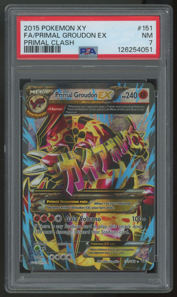 2015 Pokemon Primal Groudon EX Primal Clash Full Art #151 PSA 7