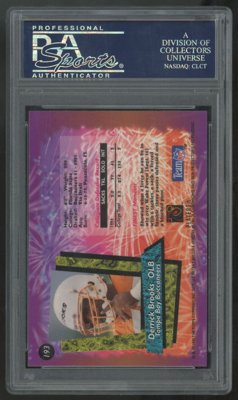 1995 Topps Finest Derrick Brooks RC W/Coating #193 PSA 9