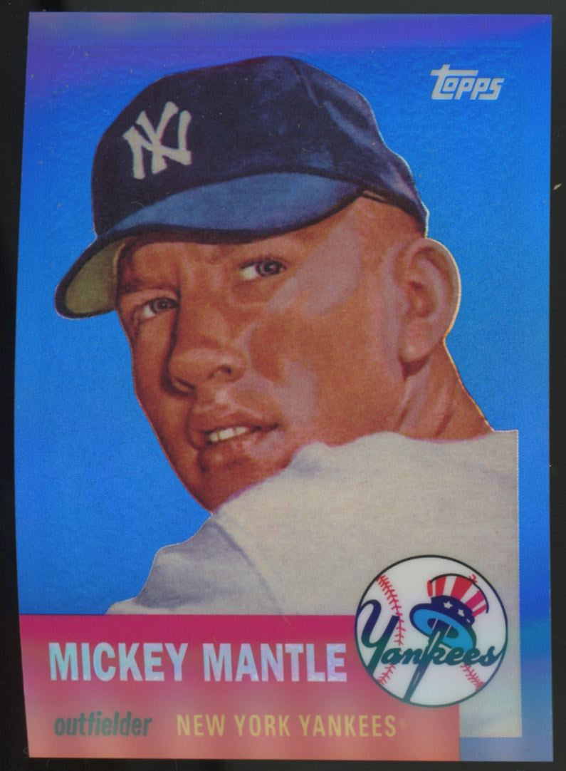 2008 Topps Mickey Mantle Reprint Blue Refractor #MMR-53 "H"