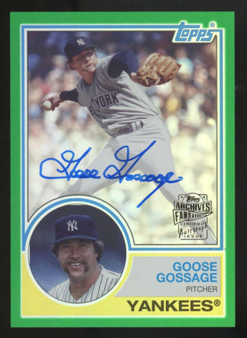 2024 Topps Archives Goose Gossage 1983 Fan Favorite Green Foilboard Auto /99