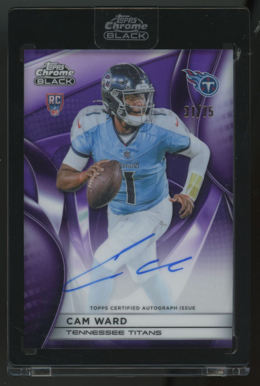 2025 Topps Chrome Black Cam Ward RC Purple Auto /75 #RAU-CW
