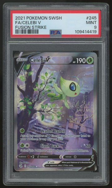 2021 Pokemon Celebi V Fusion Strike Full Art #245 PSA 9