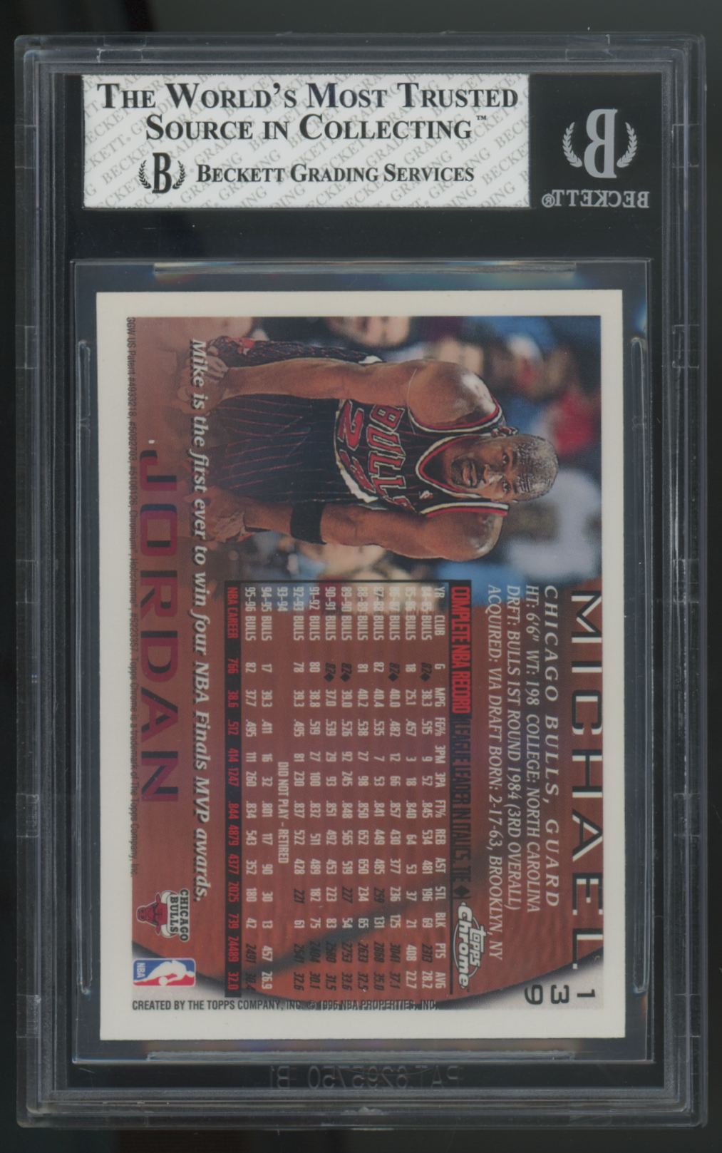 1996-97 Topps Chrome Michael Jordan #139 BGS 7