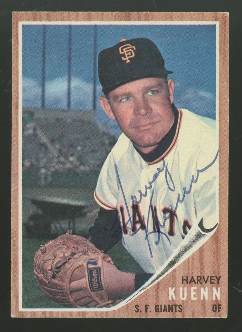 1962 Topps Harvey Kuenn #480 Signed Auto JSA