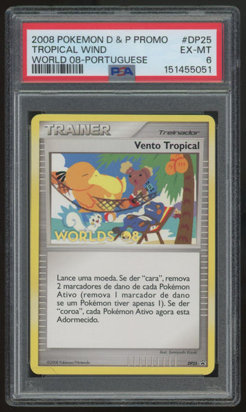 2008 Pokemon Tropical Wind World Champs Promo Portuguese #DP25 PSA 6