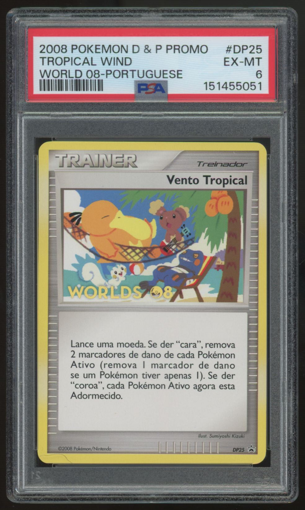 2008 Pokemon Tropical Wind World Champs Promo Portuguese #DP25 PSA 6