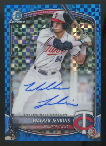 2025 Bowman Walker Jenkins Prospect Chrome Blue X-Fractor Auto /150 #CPA-WJ