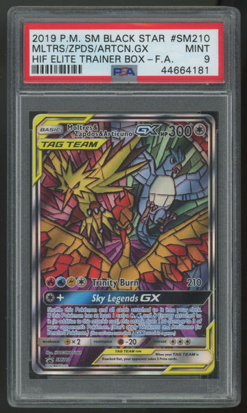 2019 Pokemon Moltres & Zapdos & Articuno GX Promo #SM210 PSA 9