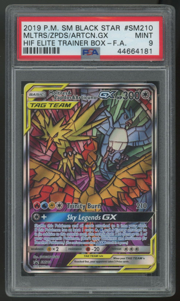 2019 Pokemon Moltres & Zapdos & Articuno GX Promo #SM210 PSA 9