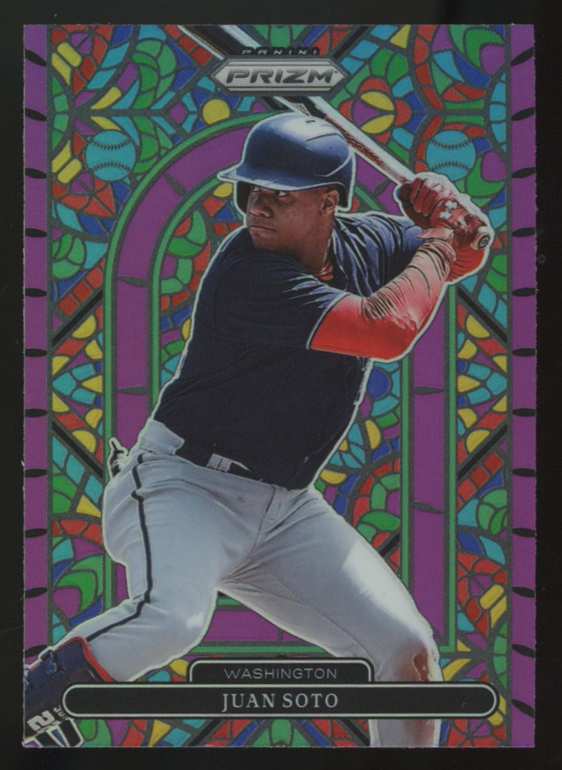 2022 Panini Prizm Juan Soto Purple Stained Glass #SG-2
