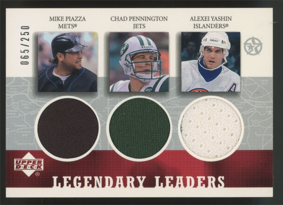 2003 Upper Deck Superstars Piazza Pennington Yashin Legendary Leader Patch /250