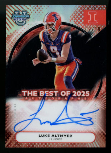 2025 Bowman Best U Luke Altmyer Best Of '25 Black Refractor Auto /10 #BOA-LA