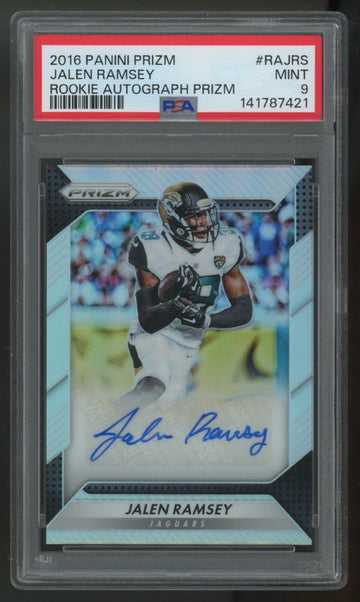 2016 Panini Prizm Jalen Ramsey RC Auto Prizm #RA-JRS PSA 9