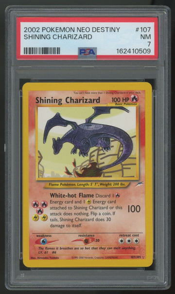 2002 Pokemon Shining Charizard Neo Destiny Holo #107 PSA 7