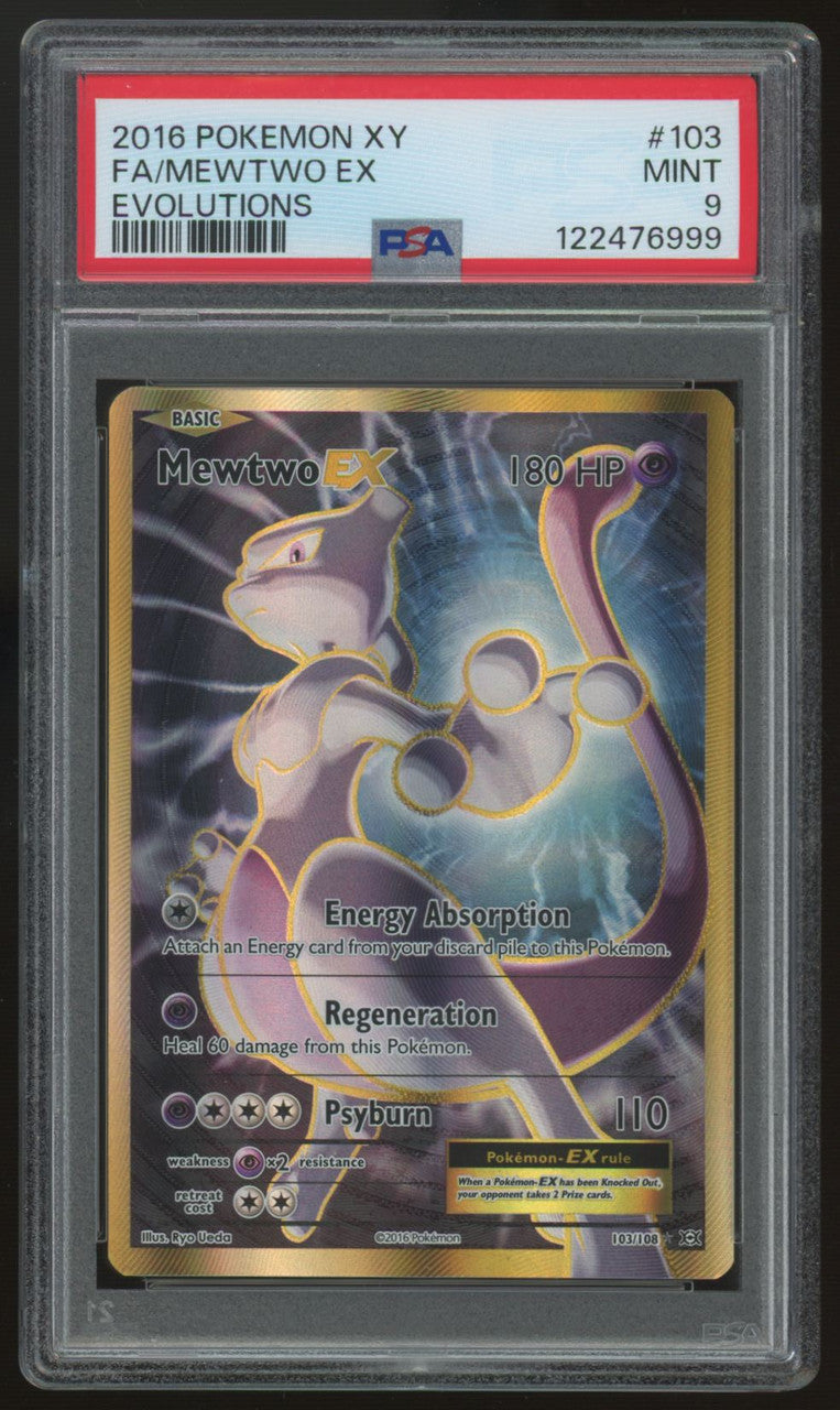 2016 Pokemon Mewtwo EX Evolutions Full Art #103 PSA 9