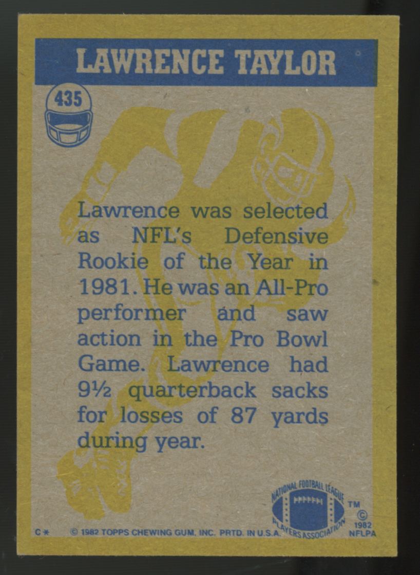 1982 Topps Lawrence Taylor RC In Action #435 VG-EX
