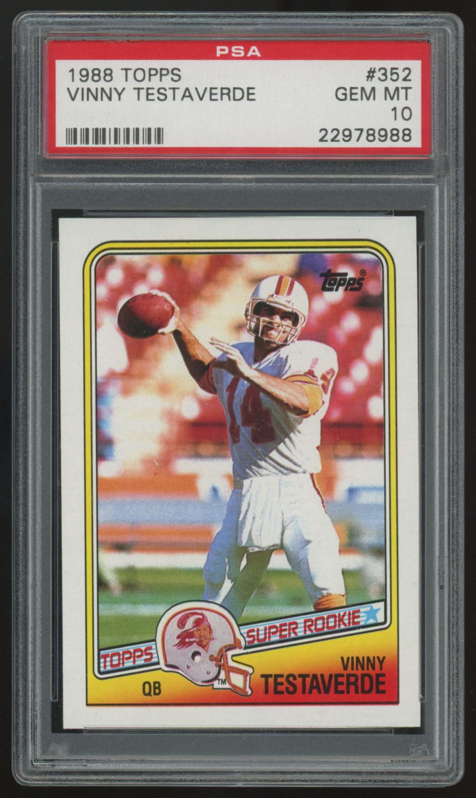 1988 Topps Vinny Testaverde RC Super Rookie #352 PSA 10