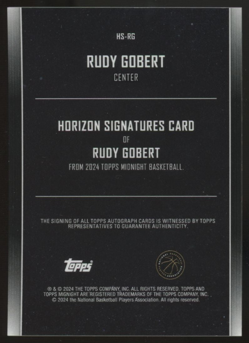 2023-24 Topps Midnight Rudy Gobert Daybreak Horizon Auto /5 #HS-RG