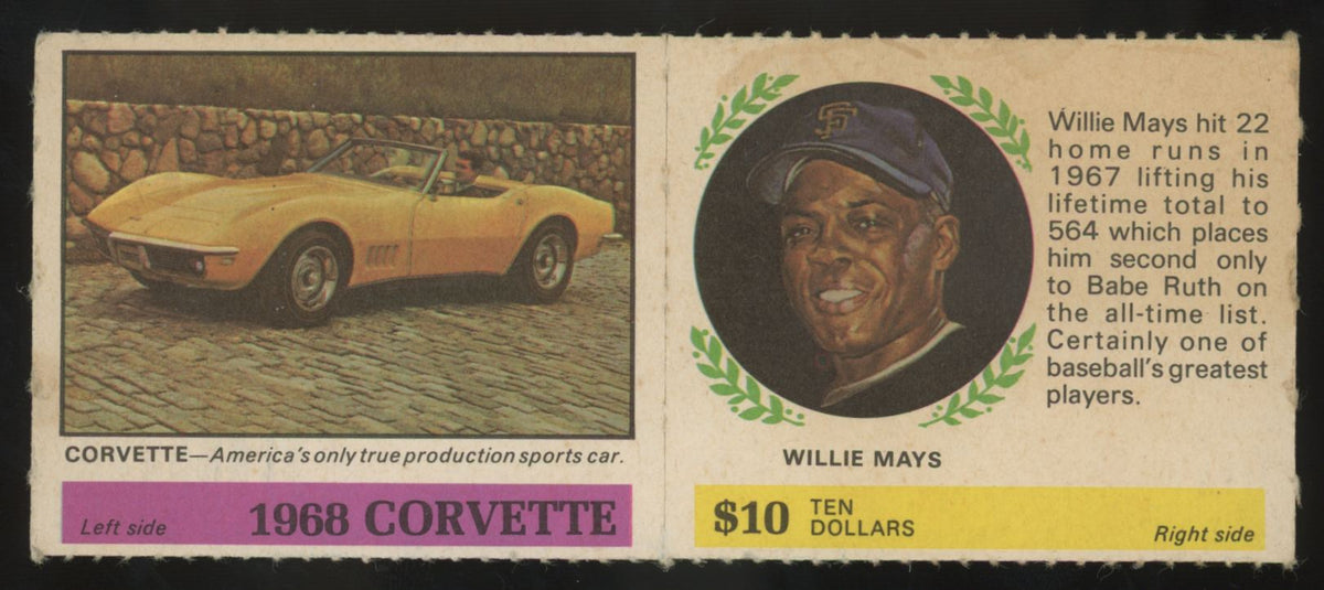 1968 American Oil Willie Mays / Corvette Winner's Circle Panel