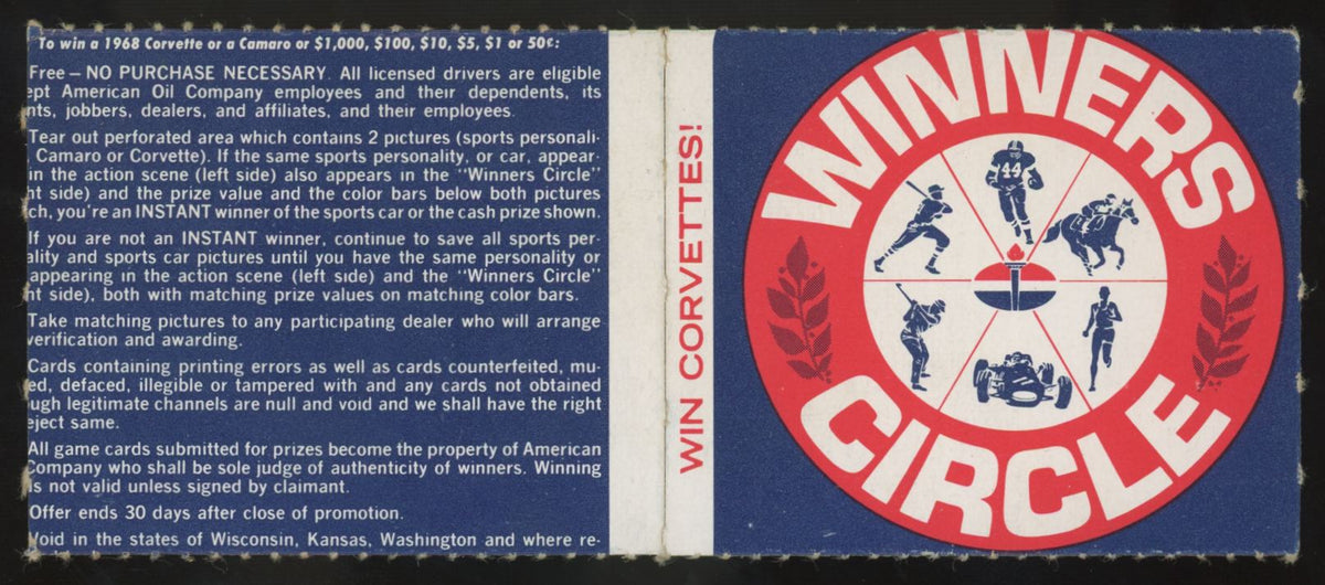 1968 American Oil Willie Mays / Corvette Winner's Circle Panel