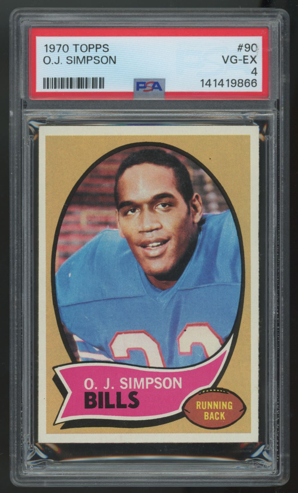 1970 Topps O.J. Simpson RC #90 PSA 4
