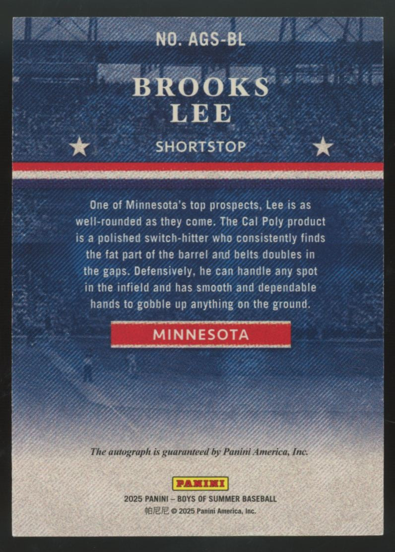 2025 Panini Boys Of Summer Brooks Lee American Glory Holo Silver Auto /25