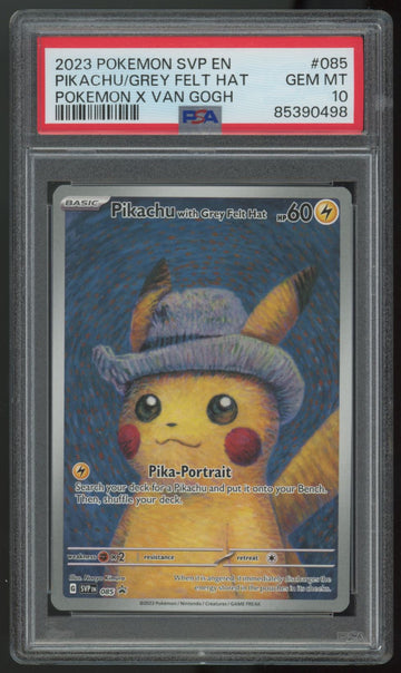 Pokemon Pikachu with Grey Felt Hat Van Gogh Promo #85 PSA 10
