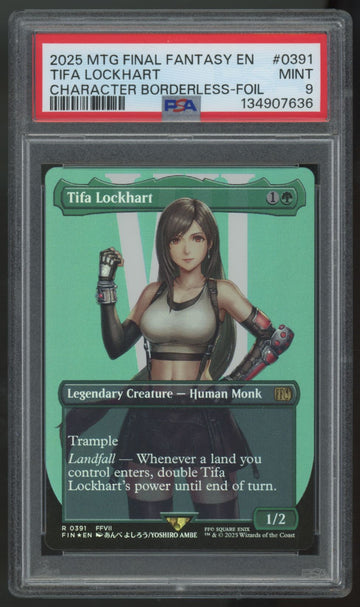 2025 Magic Tifa Lockhart Final Fantasy Borderless Foil #391 PSA 9