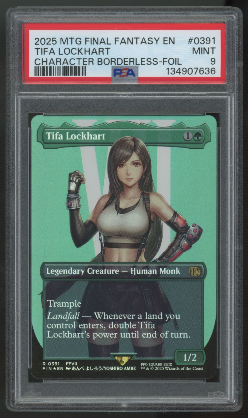 2025 Magic Tifa Lockhart Final Fantasy Borderless Foil #391 PSA 9