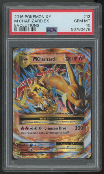 2016 Pokemon M Charizard EX Evolutions Holo #13 PSA 10
