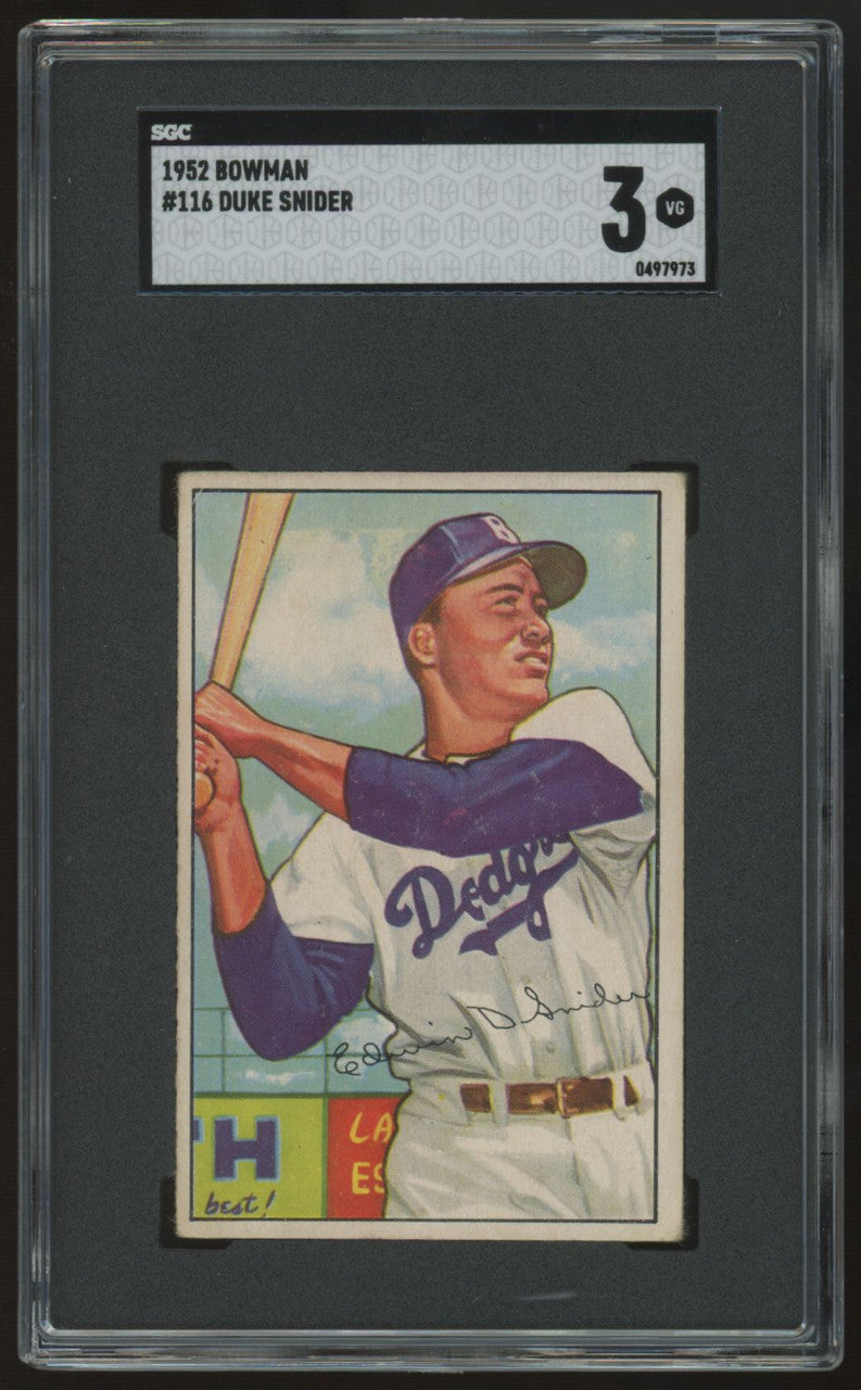 1952 Bowman Duke Snider #116 SGC 3 *973