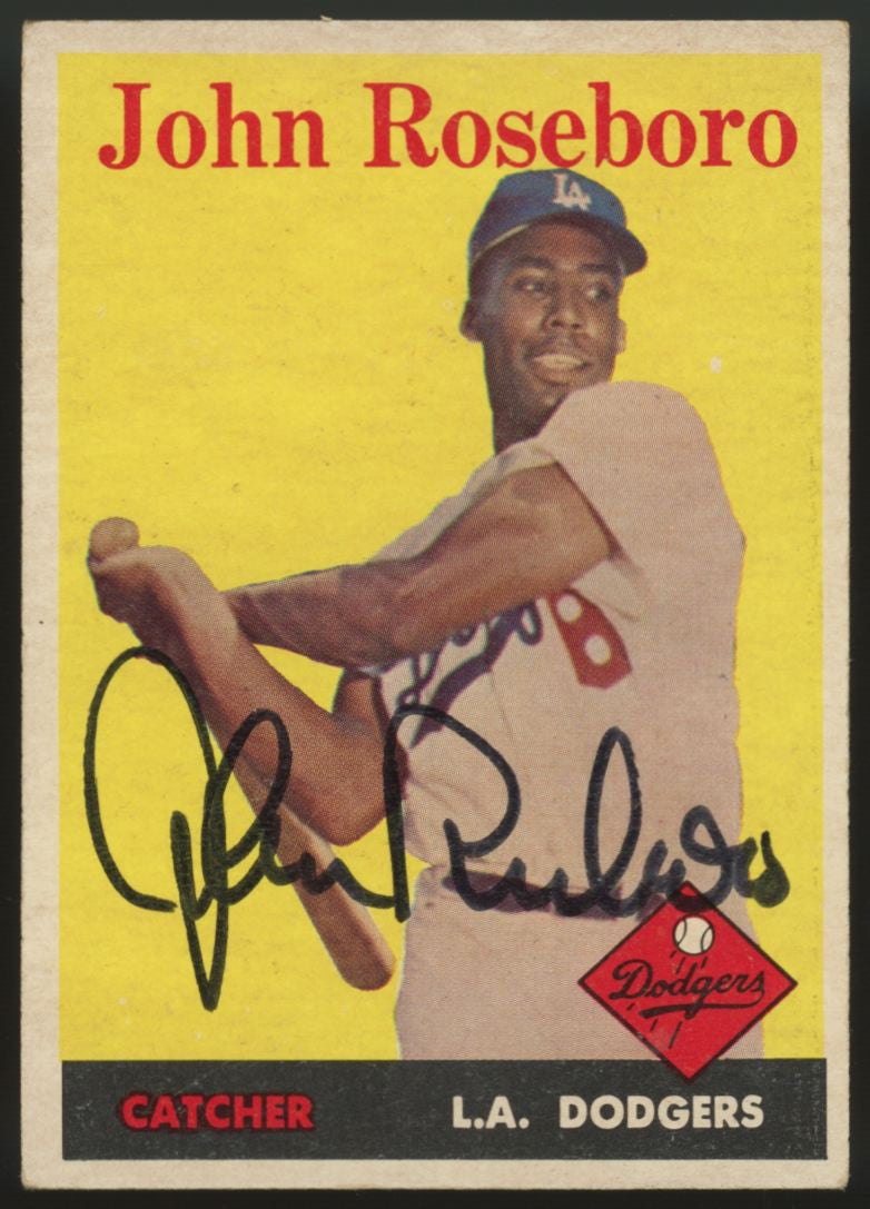 1958 Topps John Roseboro RC #42 Signed Autographed Card JSA