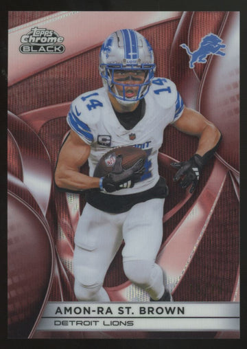 2025 Topps Chrome Black Amon-Ra St. Brown Rose Gold Refractor /15 #35