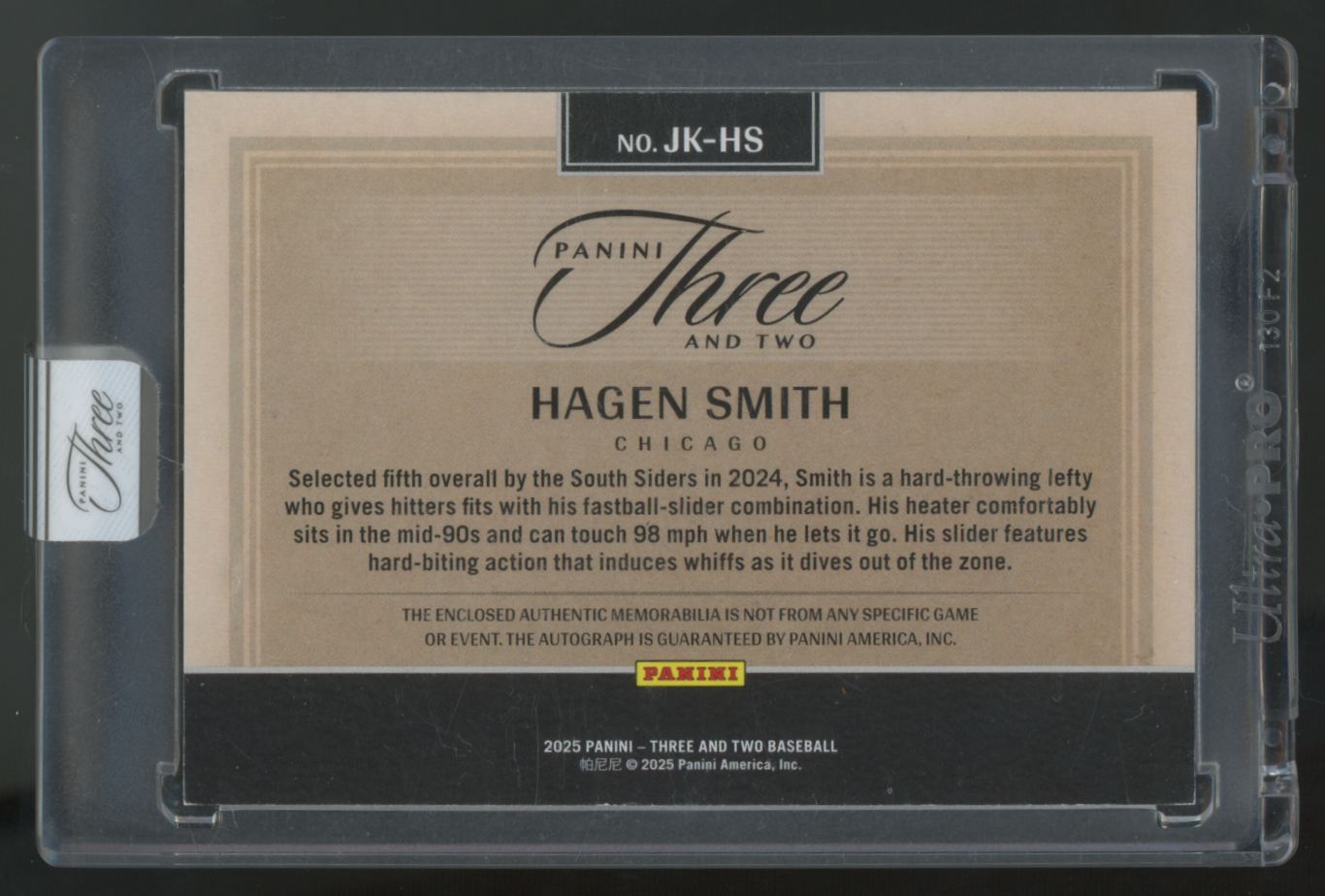 2025 Three And Two Hagen Smith Holo Silver Jersey Patch Auto /49 #JK-HS