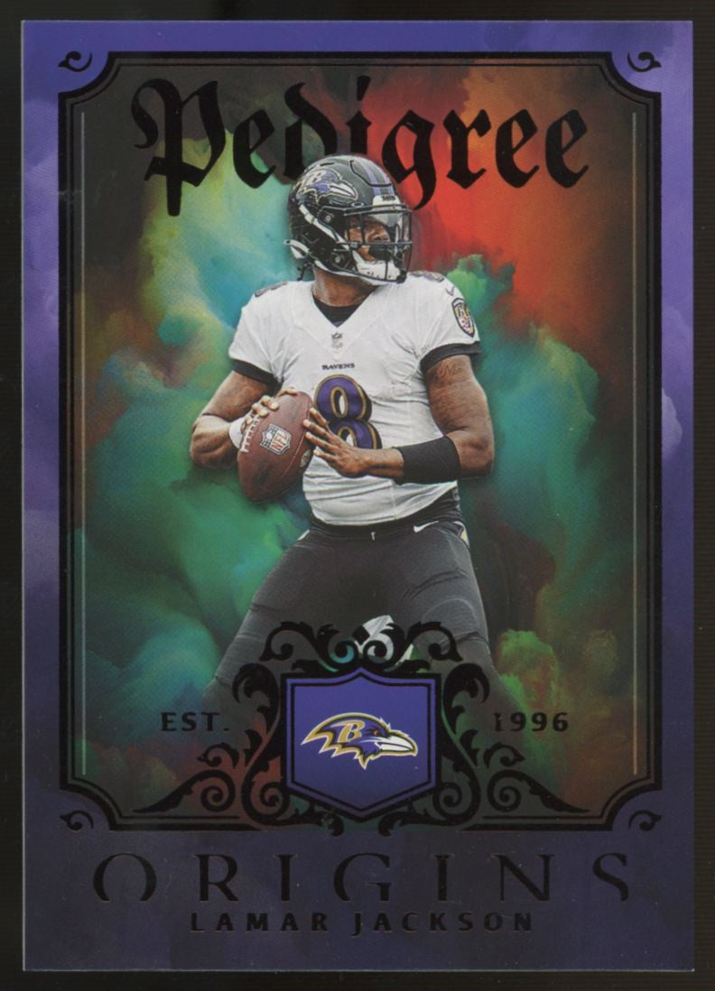 2023 Panini Origins Lamar Jackson Pedigree SSP #PED-6