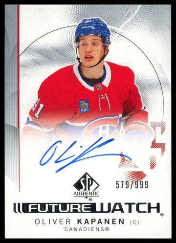 2024-25 Upper Deck SP Authentic Oliver Kapanen RC Future Watch Auto /999 #169