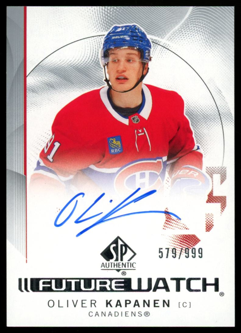 2024-25 Upper Deck SP Authentic Oliver Kapanen RC Future Watch Auto /999 #169