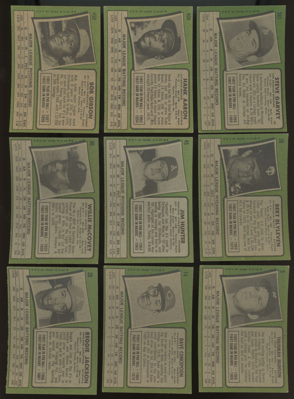 1971 Topps Baseball Series 1-4 Near Complete Set (522/523) VG-EX
