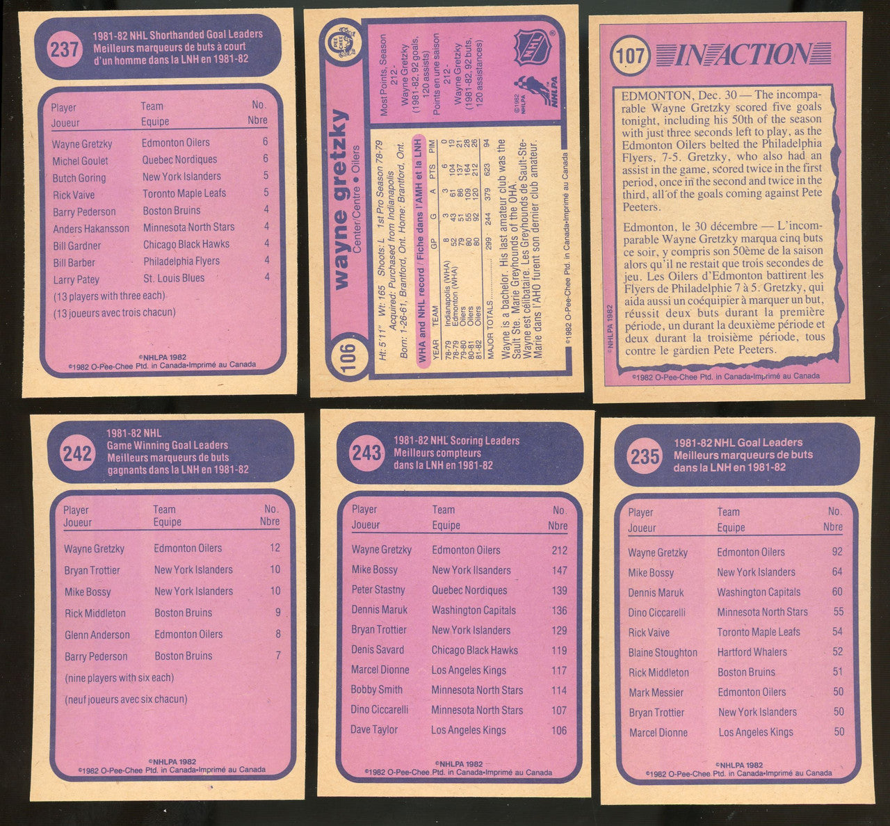 1982-83 O-Pee-Chee OPC Hockey Complete Set (396) NM-MT